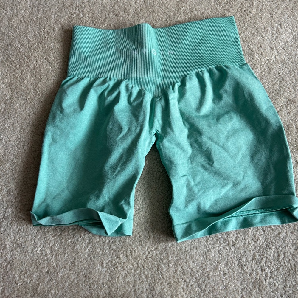 NVGTN Teal High-Waisted Shorts